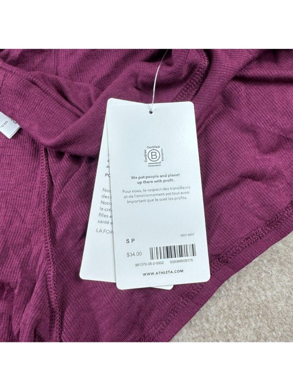 Athleta Well Rested Rib Sleep Short Deep Burgundy Modal Ribbed NWT S XL 3X Comfy - Picture 14 of 14